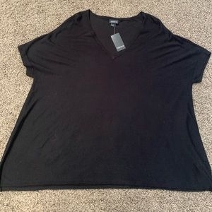 Torrid Short Sleeve Black Caftan Top Blouse Pullover Size 1